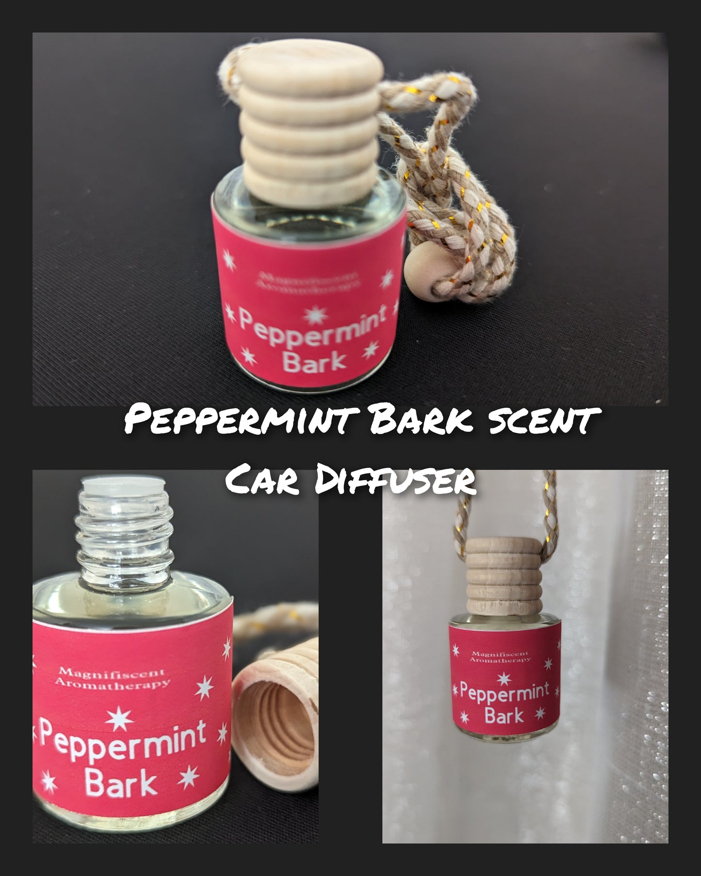 Peppermint Bark scent Car Diffuser