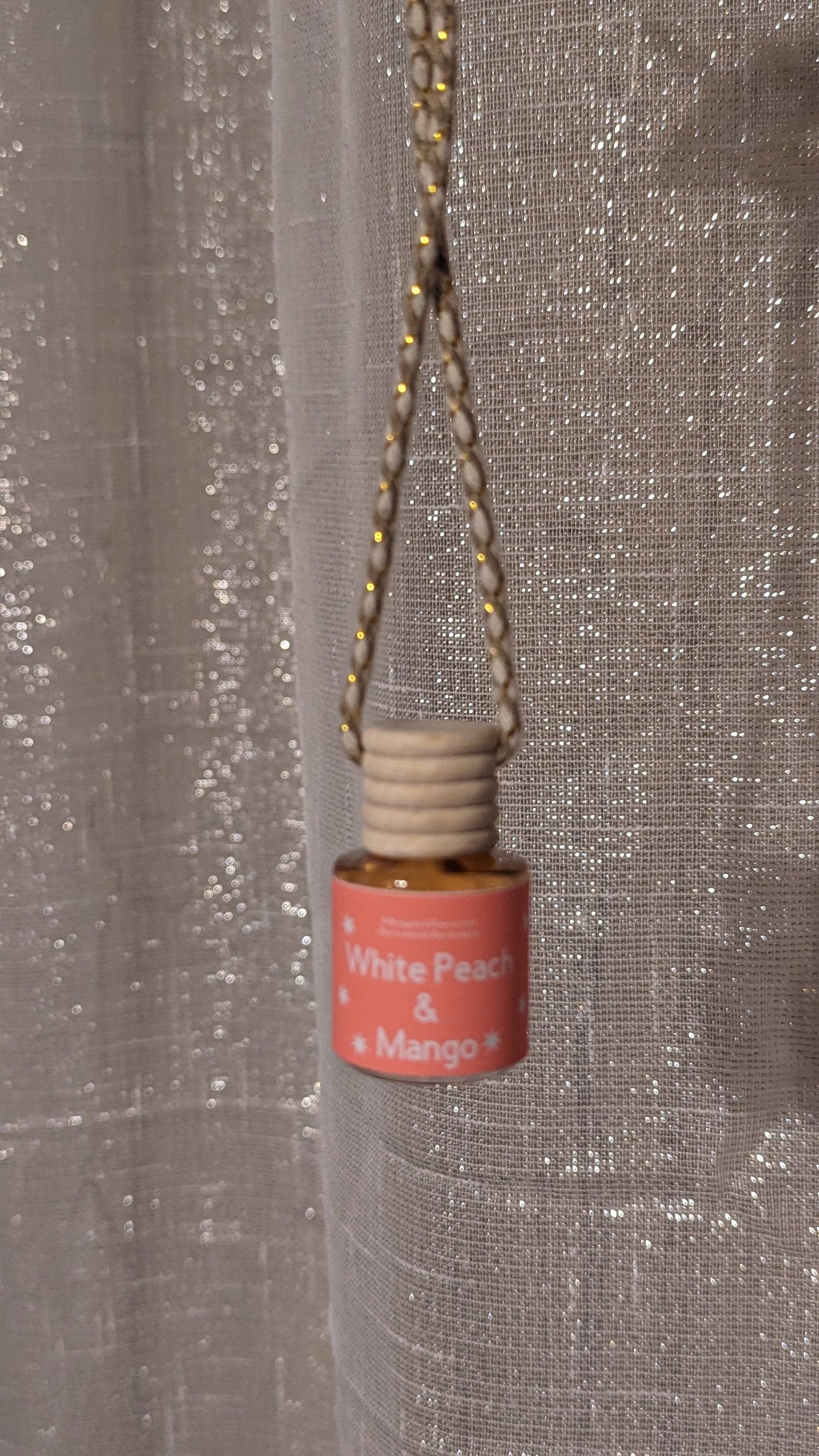 White Peach & Mango scented Car Diffuser