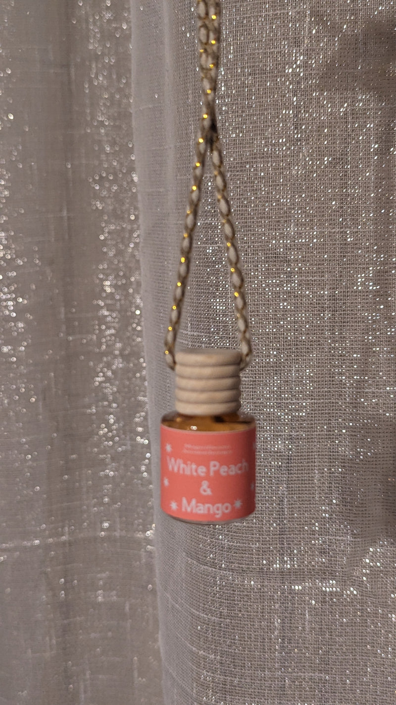White Peach & Mango scented Car Diffuser