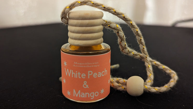 White Peach & Mango scented Car Diffuser