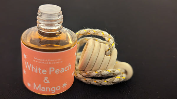 White Peach & Mango scented Car Diffuser