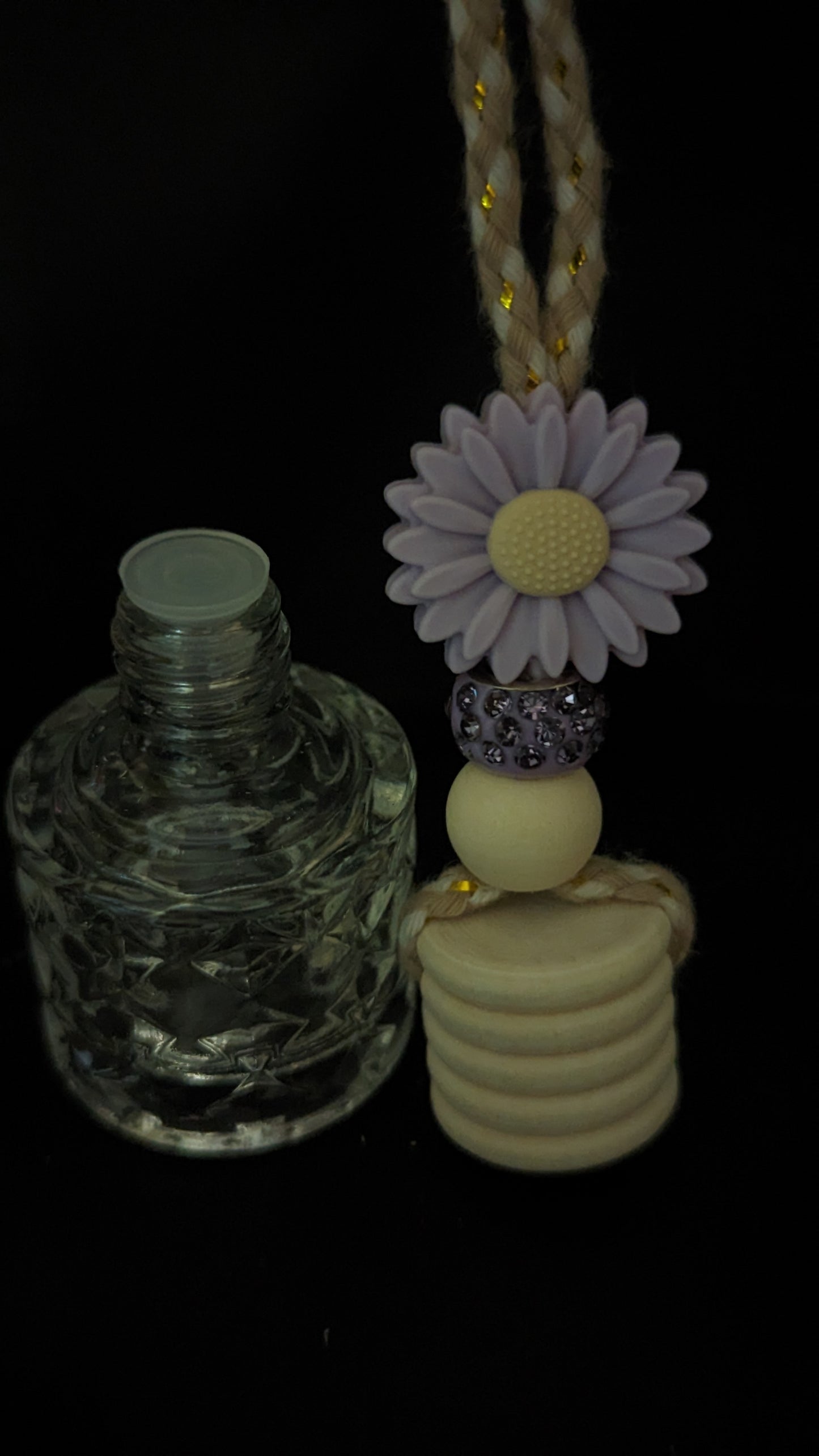 Purple Daisy Car Diffuser with rhinestones