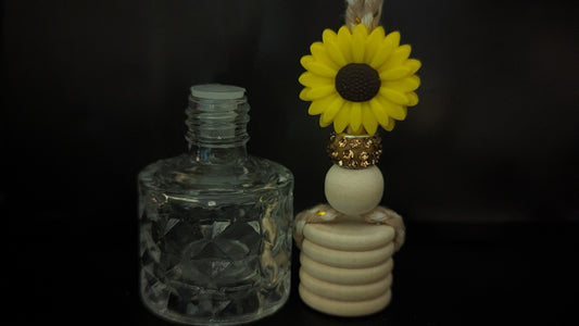 Yellow Daisy Car Diffuser with rhinestones